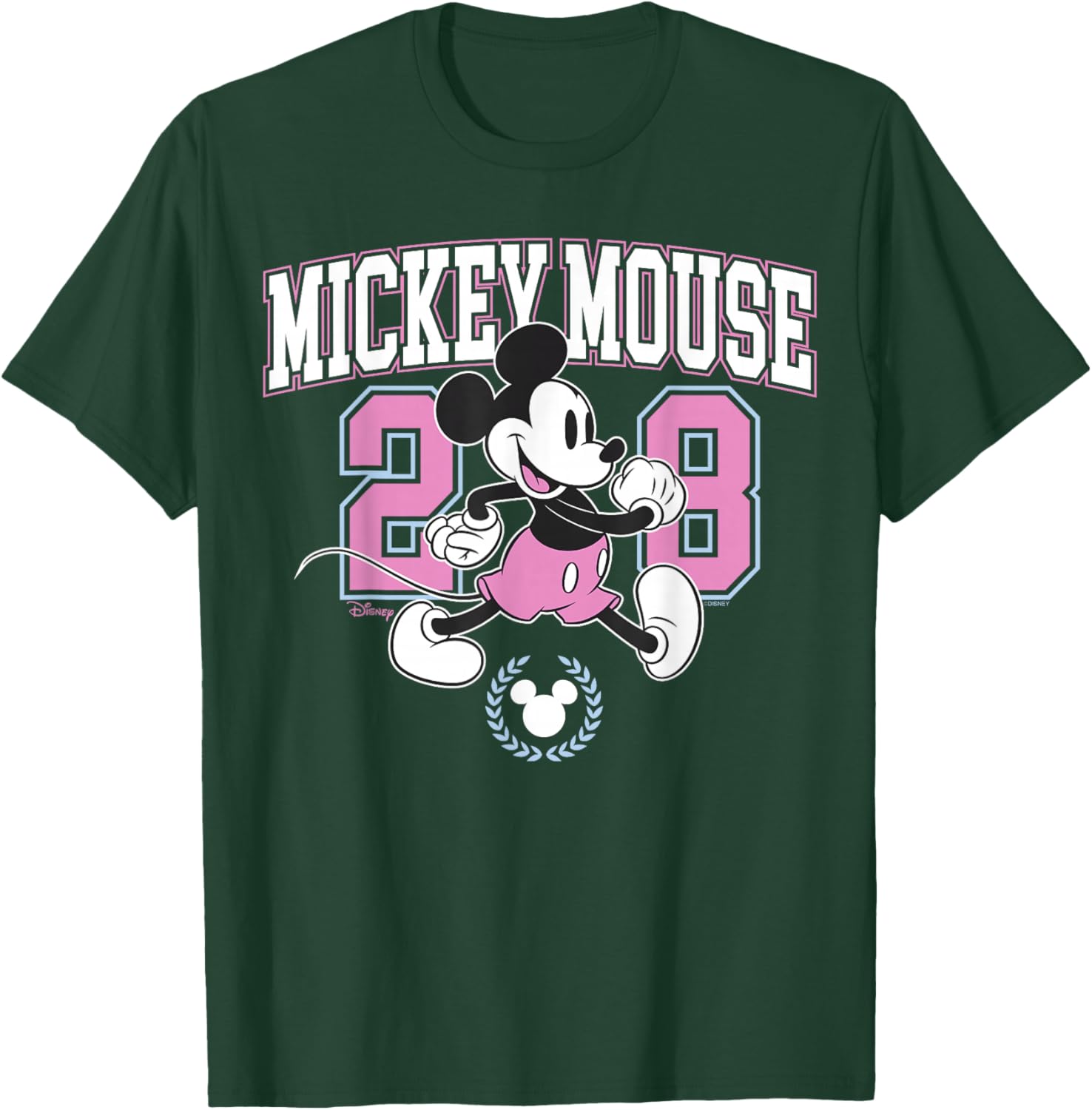 Disney Mickey and Friends 28 Varsity Style Pink Shorts T-Shirt - T-Shirt | Forest