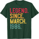Legend Since March 1986 40 Years Old 40th Birthday - Vintage T-Shirt - T-Shirt | Forest