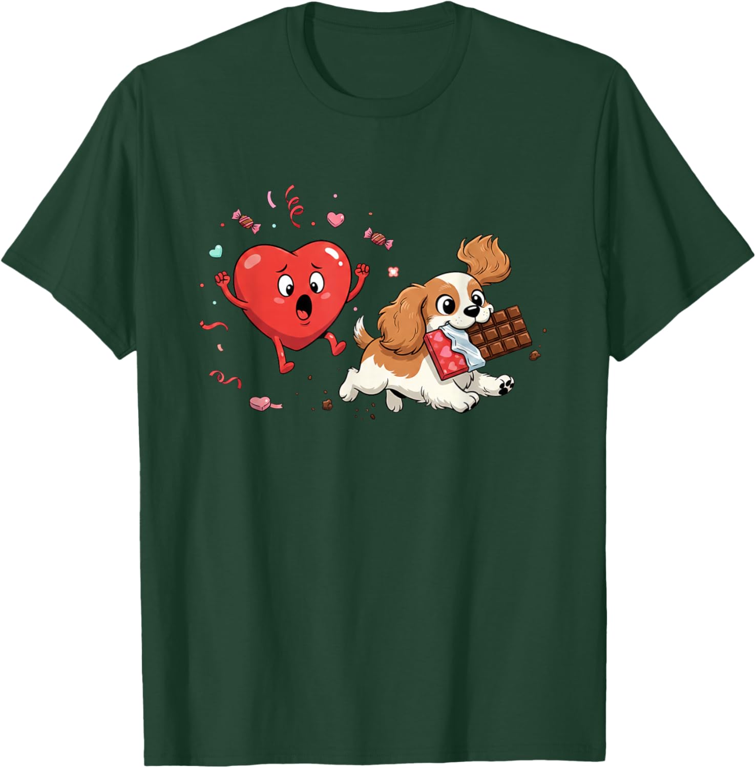 Funny Cavalier King Charles Spaniel Heart Valentine Dog T-Shirt - T-Shirt | Forest