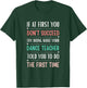 Funny Dance Teacher If at First You Don't Succeed T-Shirt - T-Shirt | Forest
