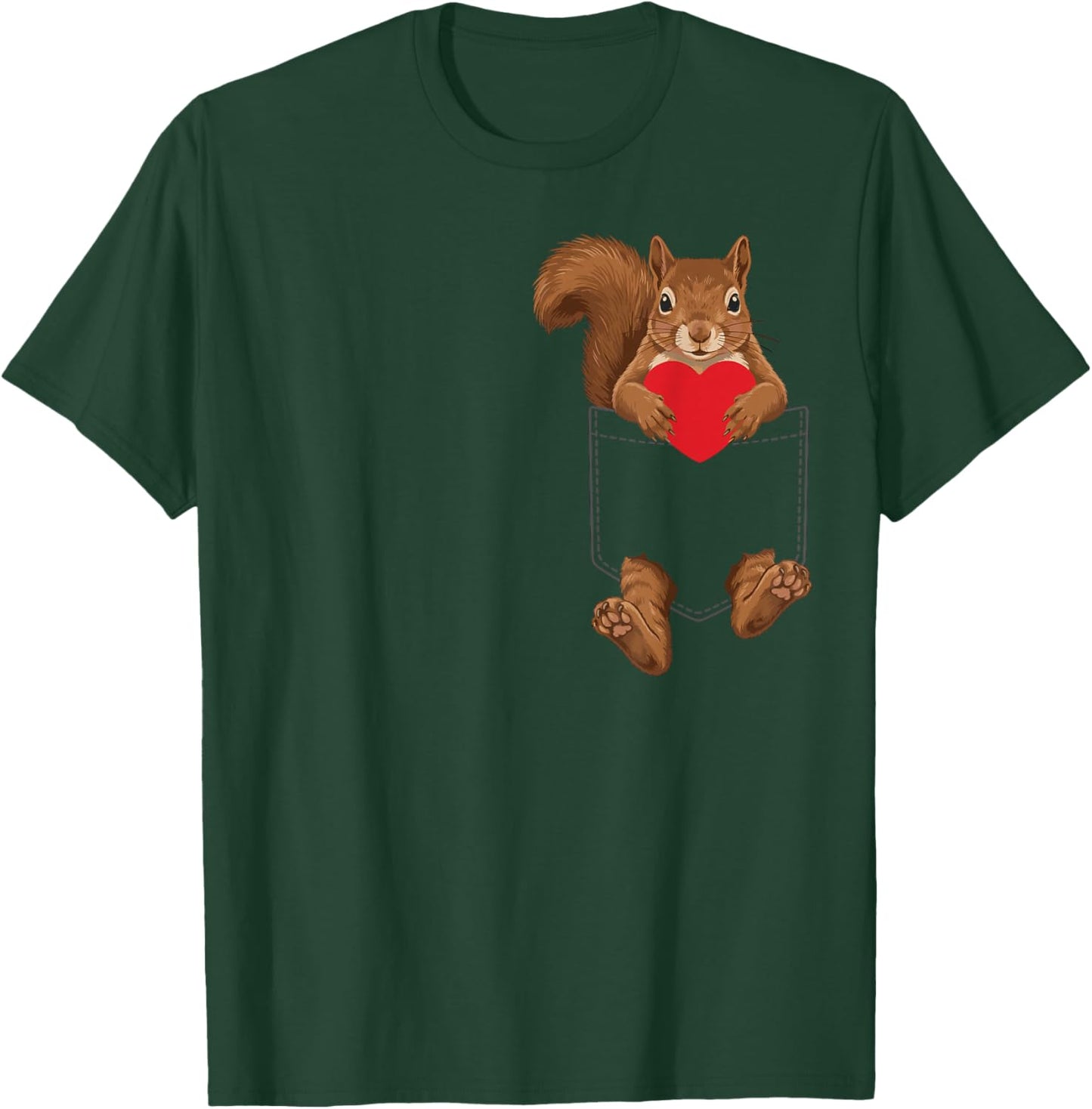 Squirrel in Pocket Animal Lover Design Valentines T-Shirt - T-Shirt | Forest