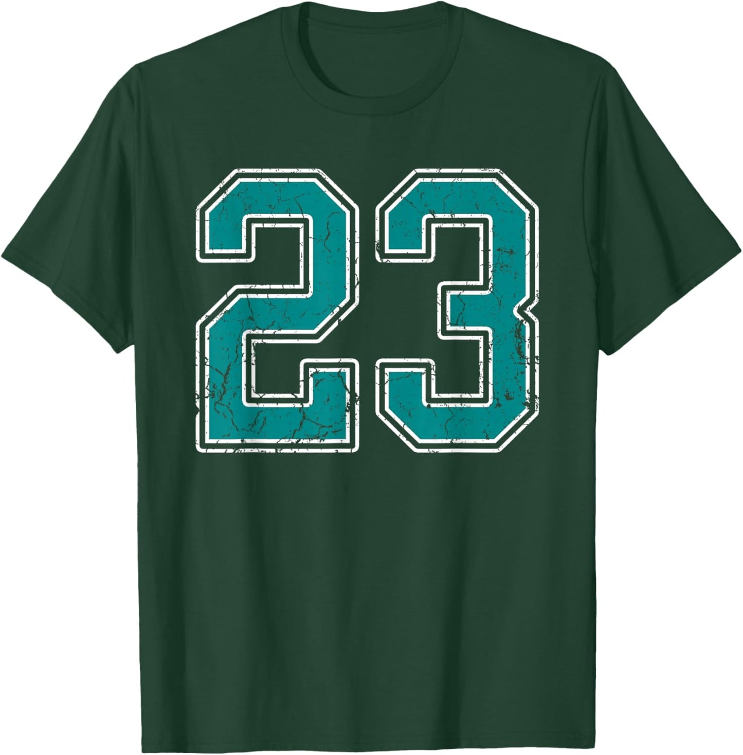 Teal and White Number 23 Jersey Player Uniform #23 Fan T-Shirt - T-Shirt | Forest