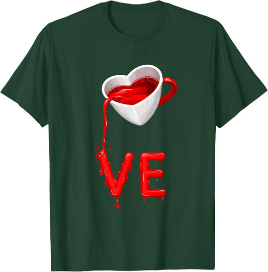 Valentines Day Love Coffee Lover Couple Matching Design T-Shirt - T-Shirt | Forest