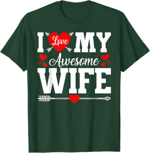 I Love My Awesome Wife Husband Happy Valentines Men T-Shirt - T-Shirt | Forest