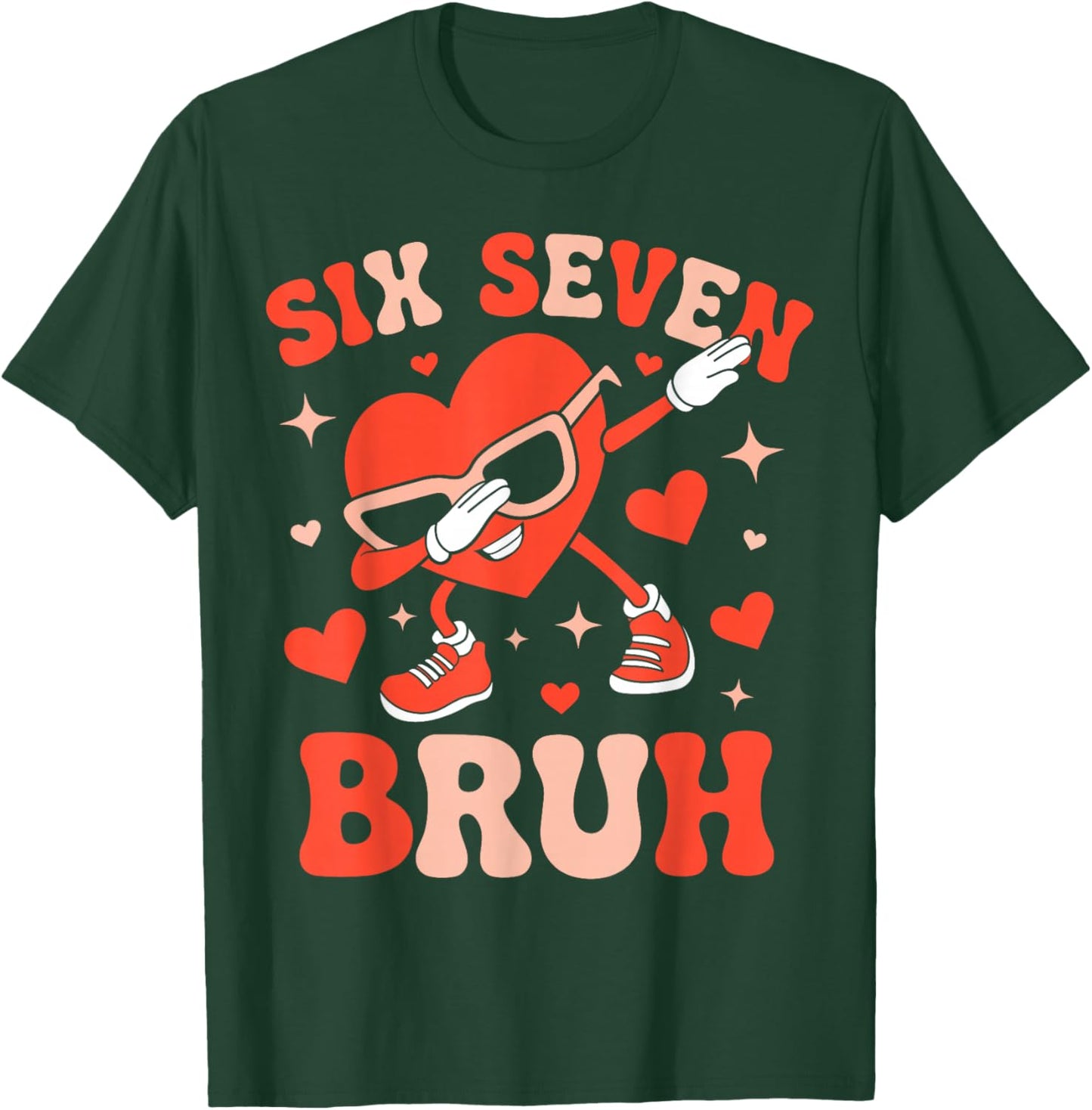 Six Seven 67 Meme Cool Valentine’s Shirt Boys Girls Kids T-Shirt - T-Shirt | Forest