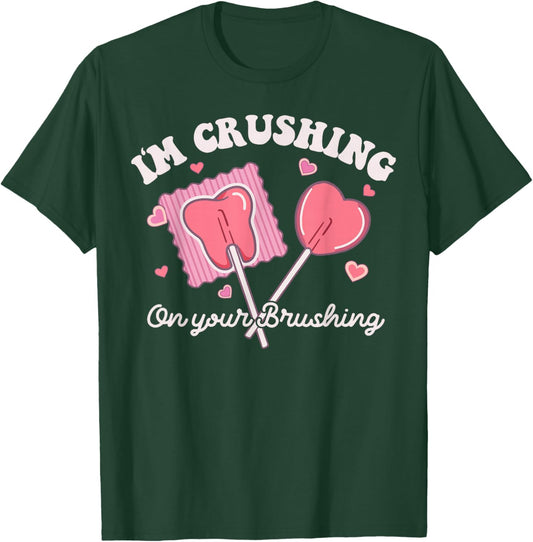 Dental Hygienist Valentines Day Dentist Squad Tooth Lollipop T-Shirt - T-Shirt | Forest