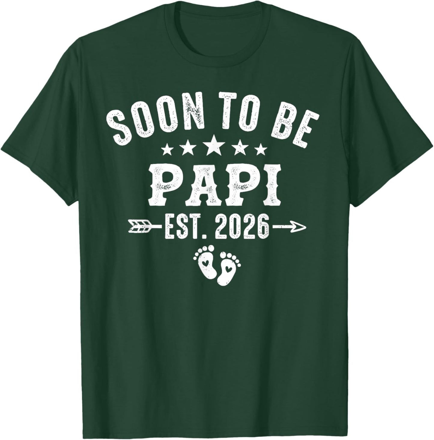 Soon to Be Papi Est 2026 Pregnancy Announcement T-Shirt - T-Shirt | Forest
