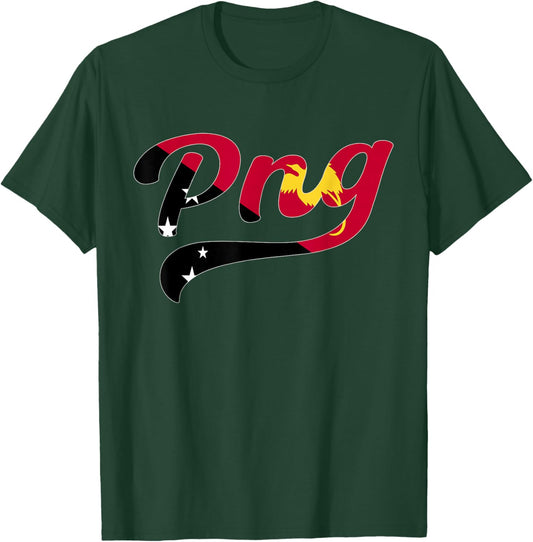 PNG Typeset Papua New Guinea Flag Melanesia Pride T-Shirt - T-Shirt | Forest
