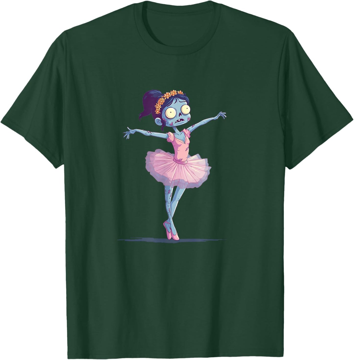 Awesome Dancing Zombie Costume for Halloween Ballerina T-Shirt - T-Shirt | Forest