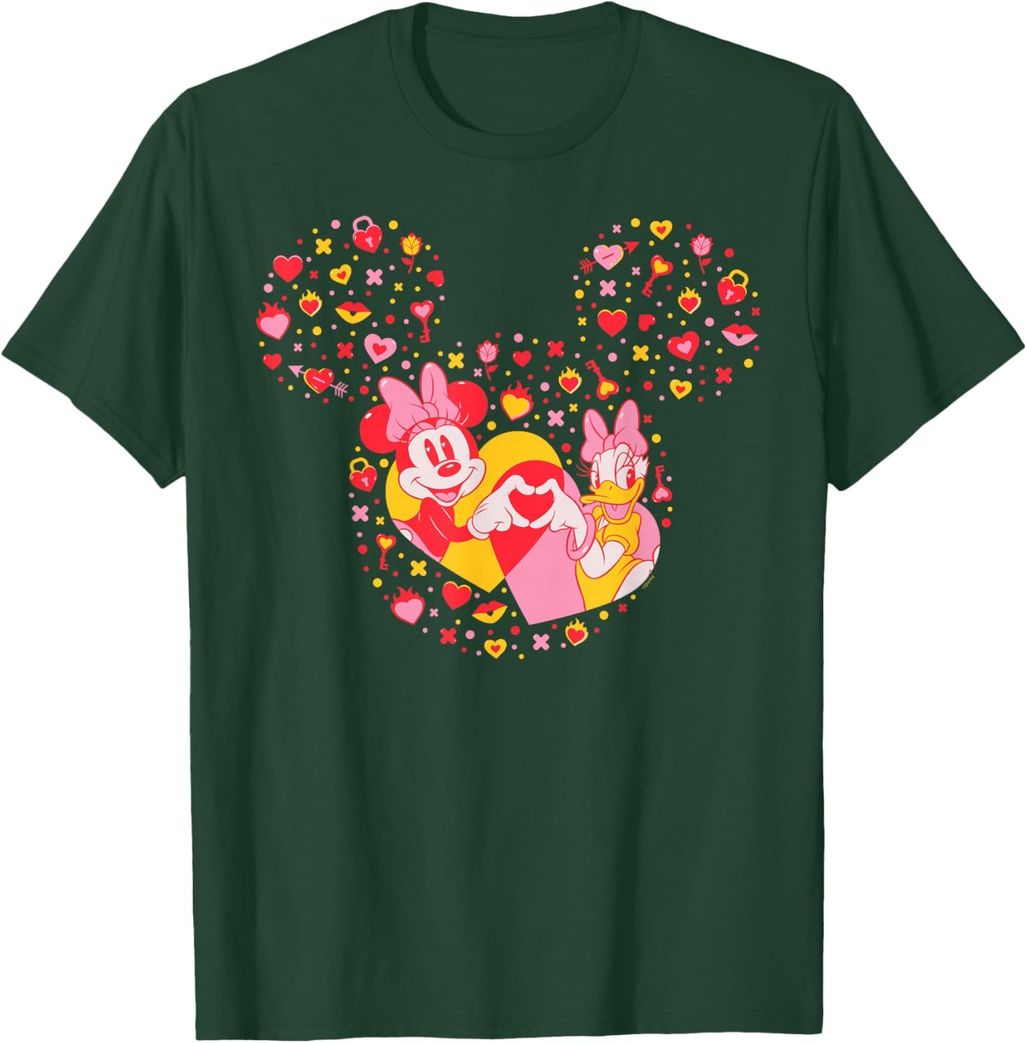 Disney Valentine's Day Minnie & Daisy Galentine Hearts Icon T-Shirt - T-Shirt | Forest