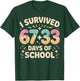 I Survived 100 Days of School 67+33 Ice Cream Math T-Shirt - T-Shirt | Forest
