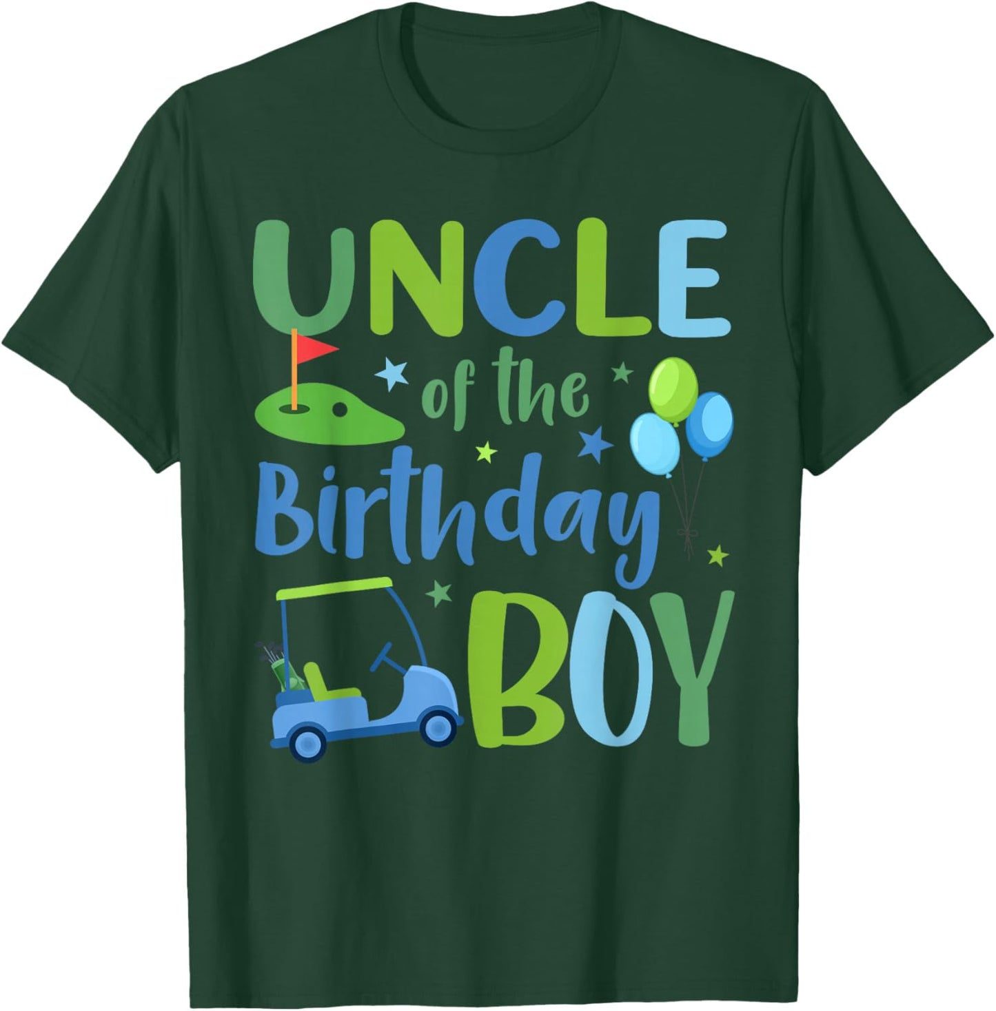 Uncle of The Birthday Boy Golf Player T-Shirt - T-Shirt | Forest
