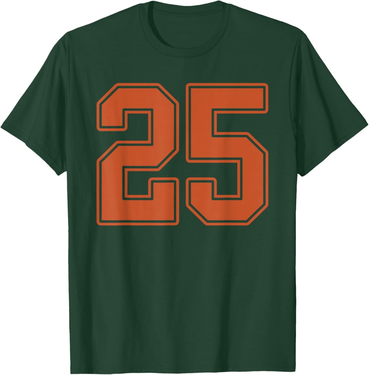 Burnt Orange Number 25 Jersey Player Uniform #25 T-Shirt - T-Shirt | Forest