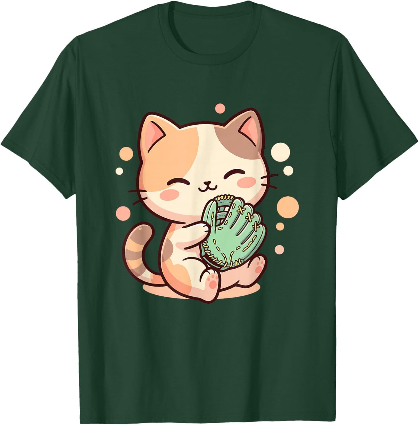 Cute Kawaii Cat Softball T-Shirt - T-Shirt | Forest
