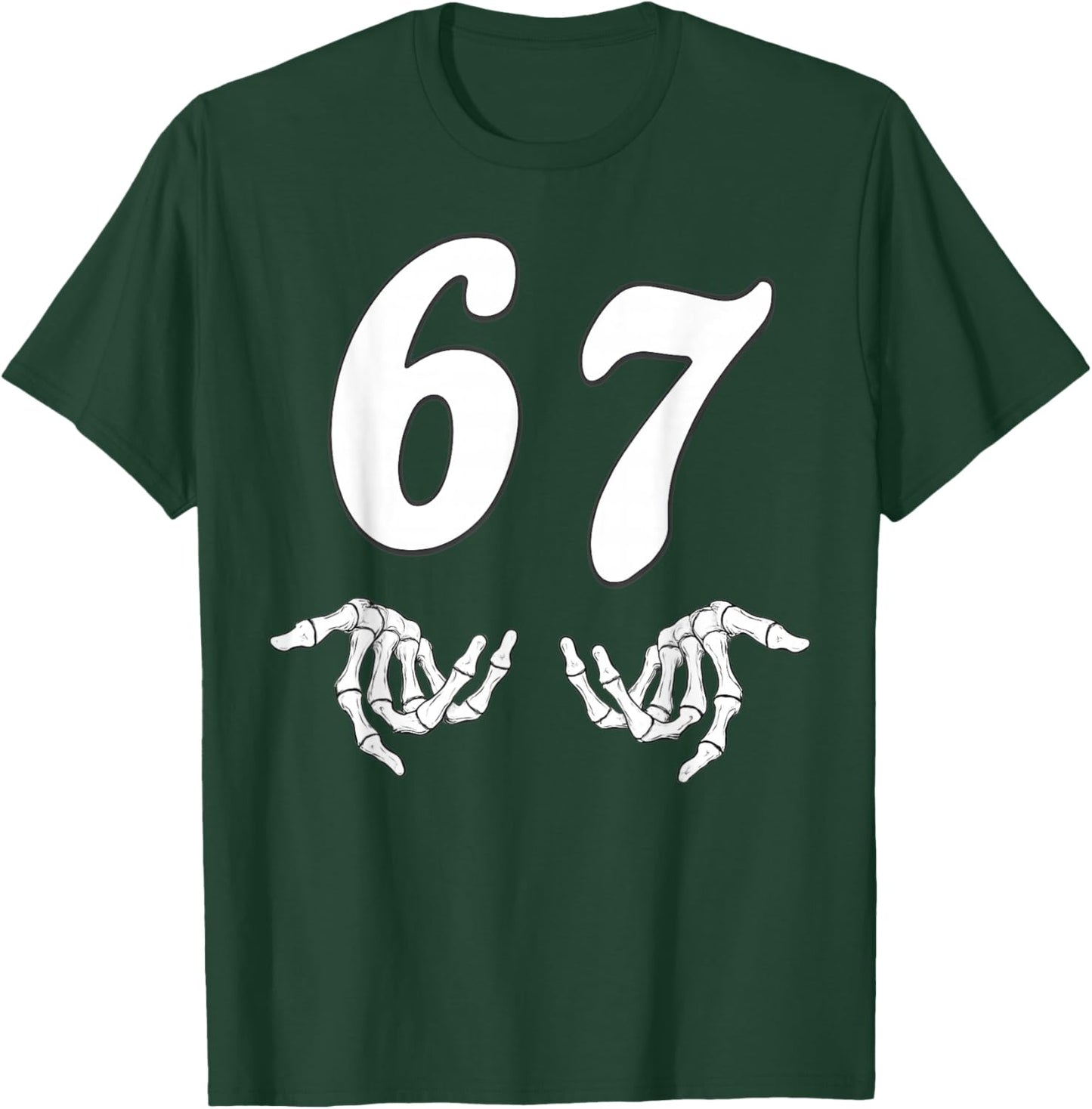 Funny Six Seven 6 7 Meme 67 Skeleton Hand Halloween Costume T-Shirt - T-Shirt | Forest