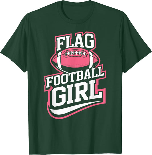 Flag Football Girl T-Shirt - T-Shirt | Forest