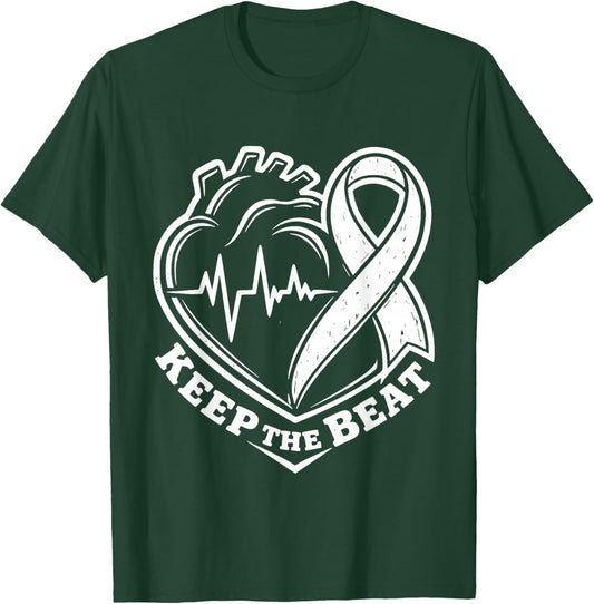 Heart Health Heart Disease Awareness Heartbeat CHD Wear Red T-Shirt - T-Shirt | Forest