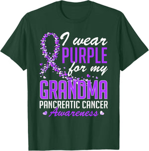 I Wear Purple for My Grandma Pancreatic Cancer Awareness T-Shirt - T-Shirt | Forest