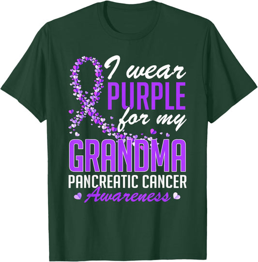 I Wear Purple for My Grandma Pancreatic Cancer Awareness T-Shirt - T-Shirt | Forest