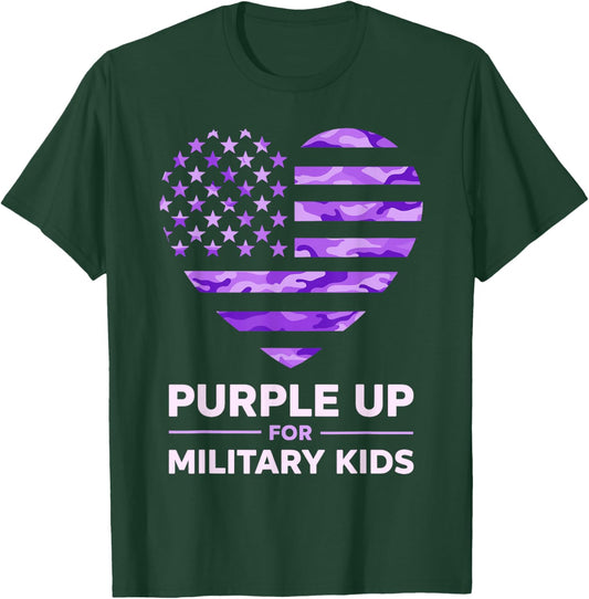 Purple Up for Military Kids Month of The Military Child T-Shirt - T-Shirt | Forest