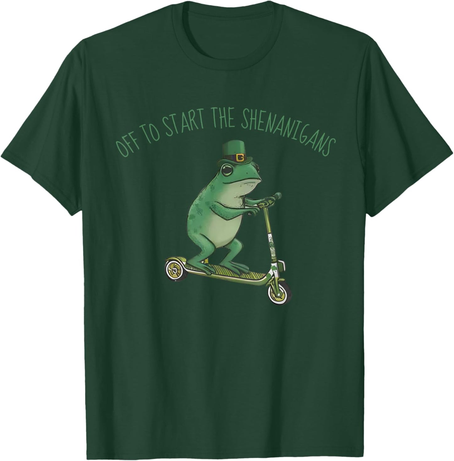 Lucky Frog Meme St. Patrick Day Off to Start The Shenanigans T-Shirt - T-Shirt | Forest
