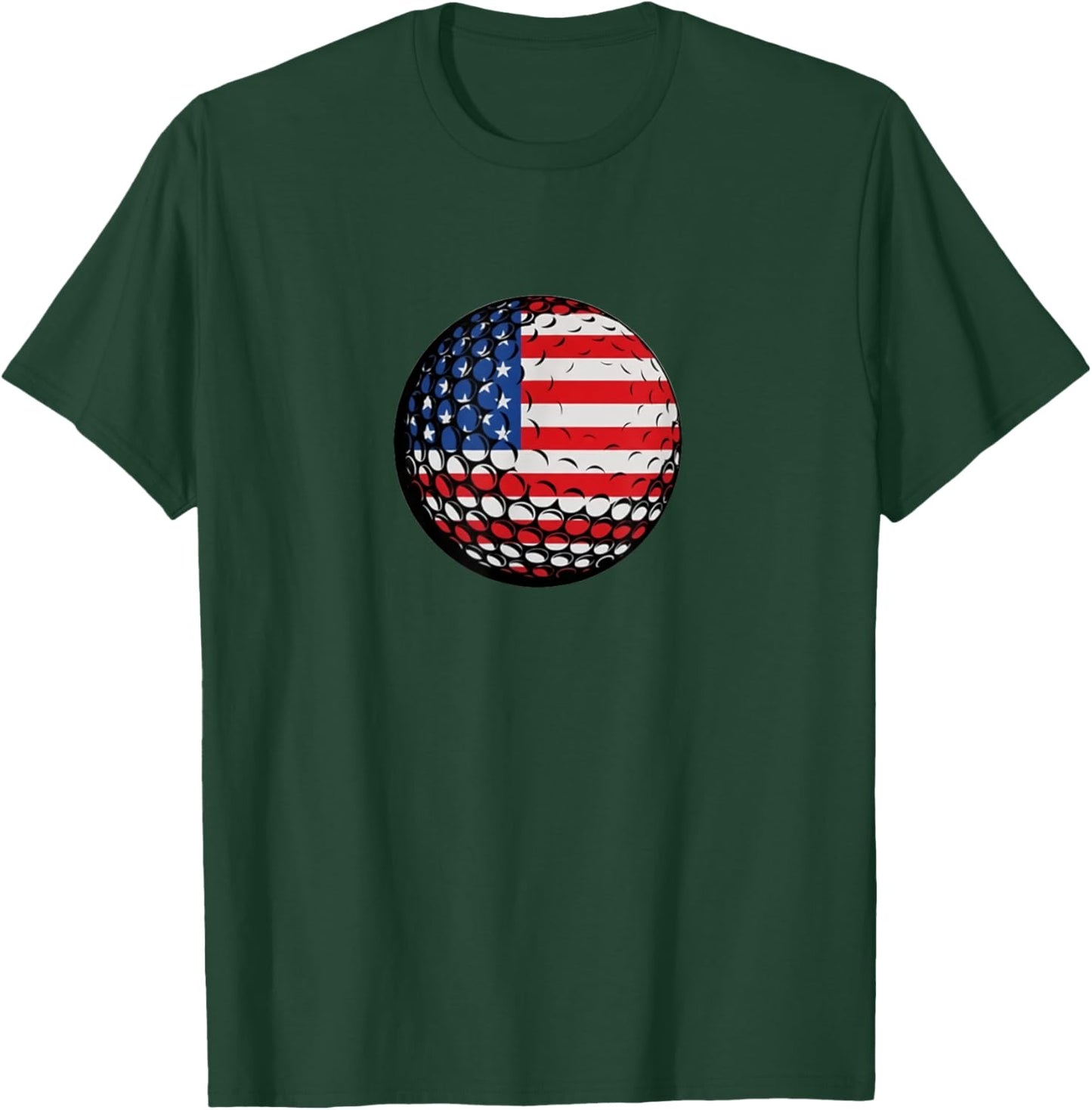 Golf Lover Golf Player Golfing USA Flag Golf Club Golfer T-Shirt - T-Shirt | Forest