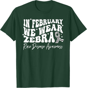Rare Disease Awareness in February We Wear Zebra Ribbon T-Shirt - T-Shirt | Forest