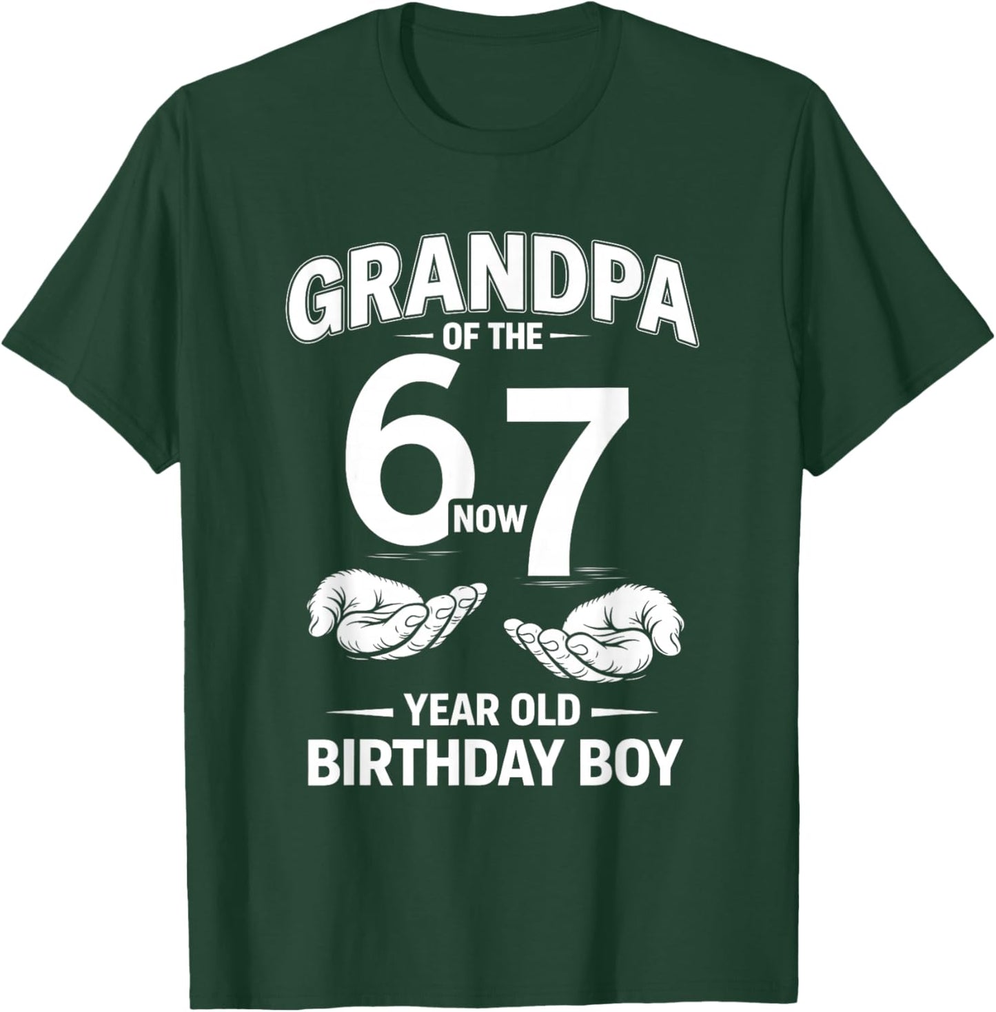 7 Year Old Birthday I was 6 Now I'm 7 67 Meme Grandpa T-Shirt - T-Shirt | Forest