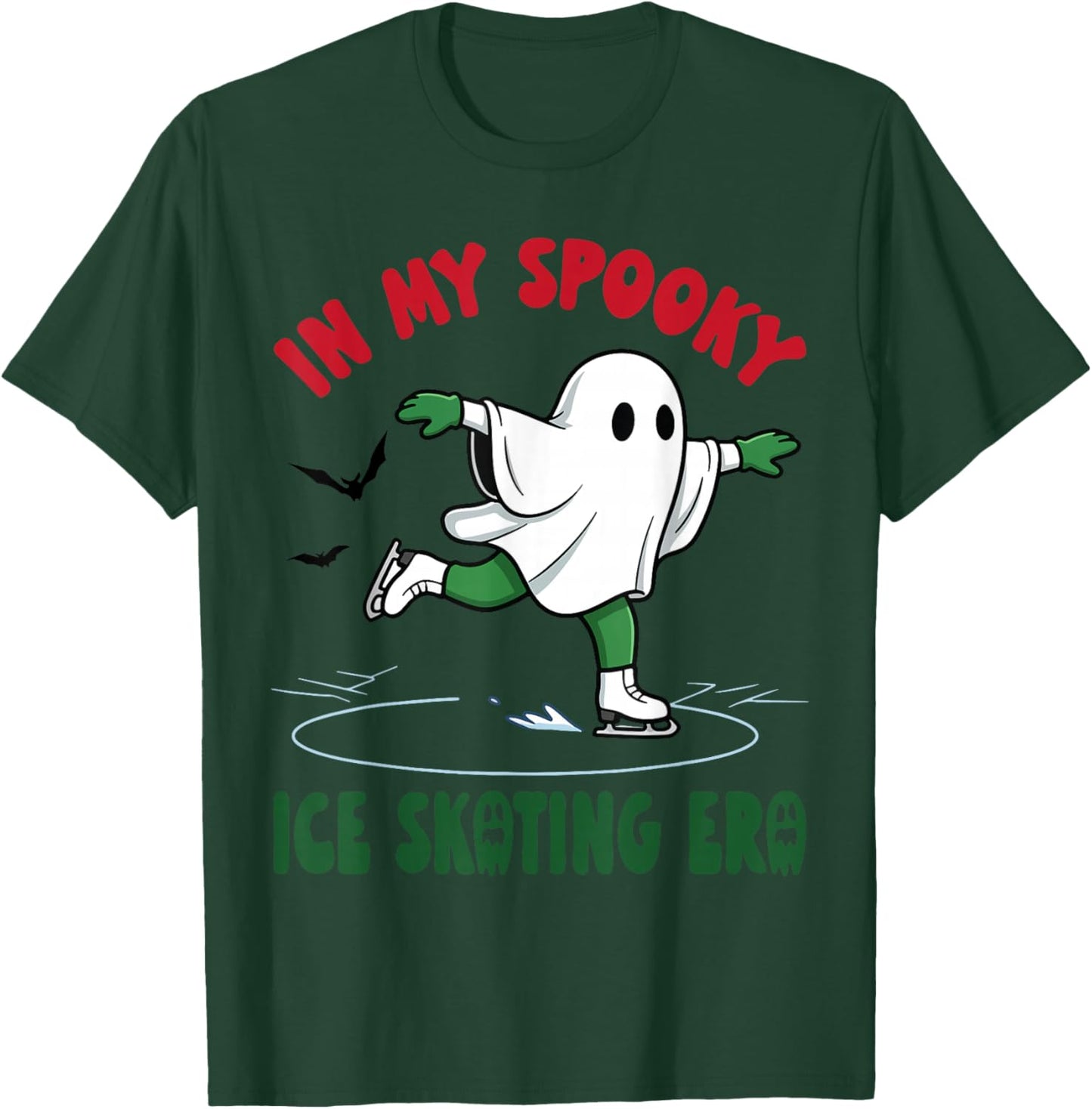 in My Spooky Ice Skating Era Ghost Skater Halloween Costume T-Shirt - T-Shirt | Forest