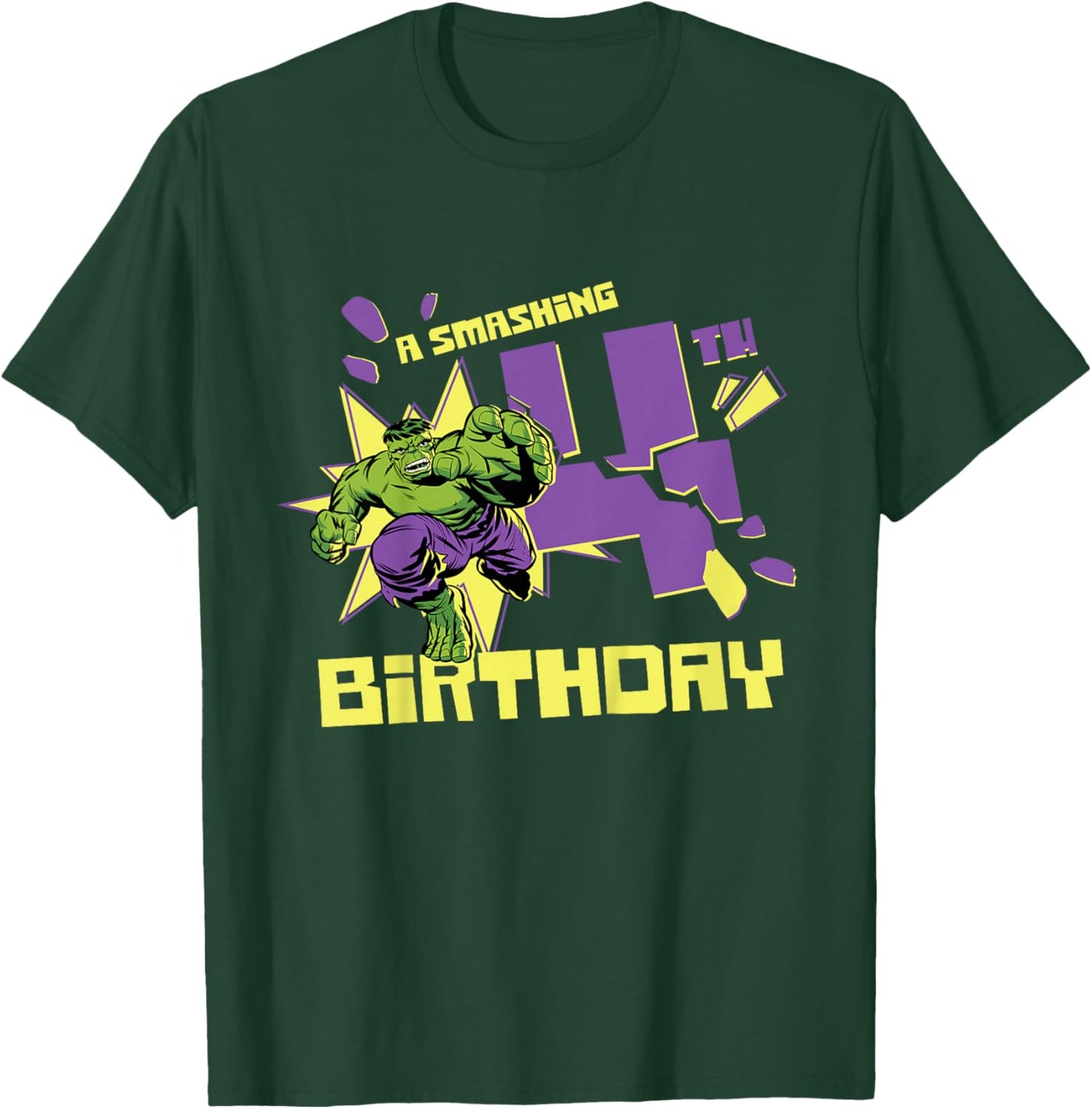 Marvel Super Heroes Hulk A Smashing 4th Birthday Party T-Shirt - T-Shirt | Forest