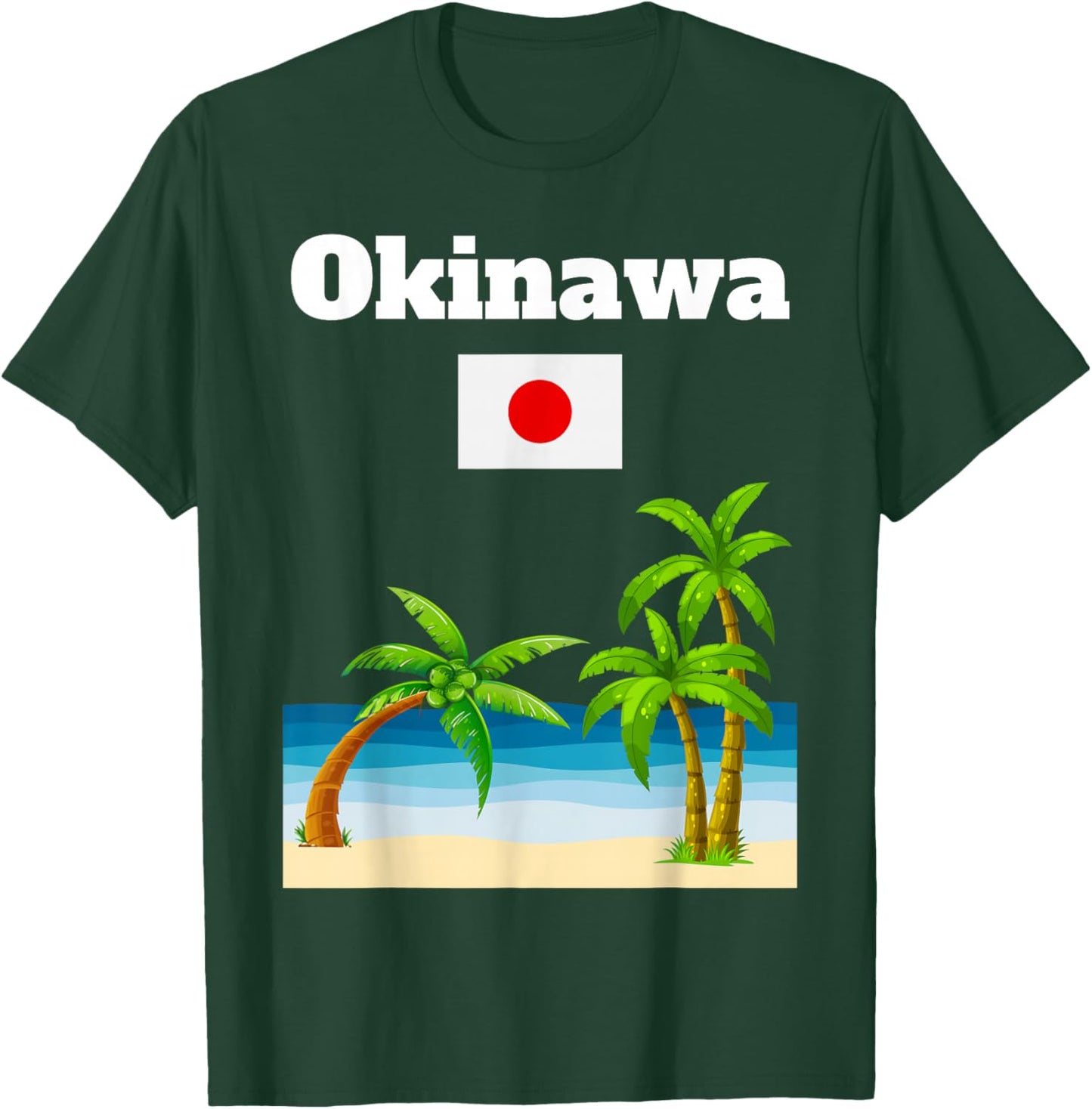 Okinawa Trip Beach Lover Japan Souvenir Japanese Flag T-Shirt - T-Shirt | Forest