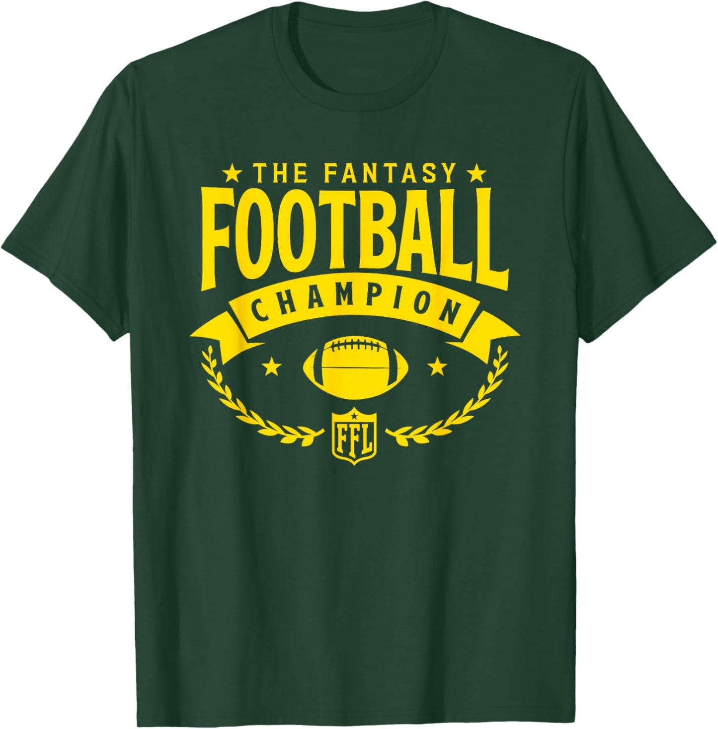 The Fantasy Football Champion - FFL Champ Design in Gold T-Shirt - T-Shirt | Forest