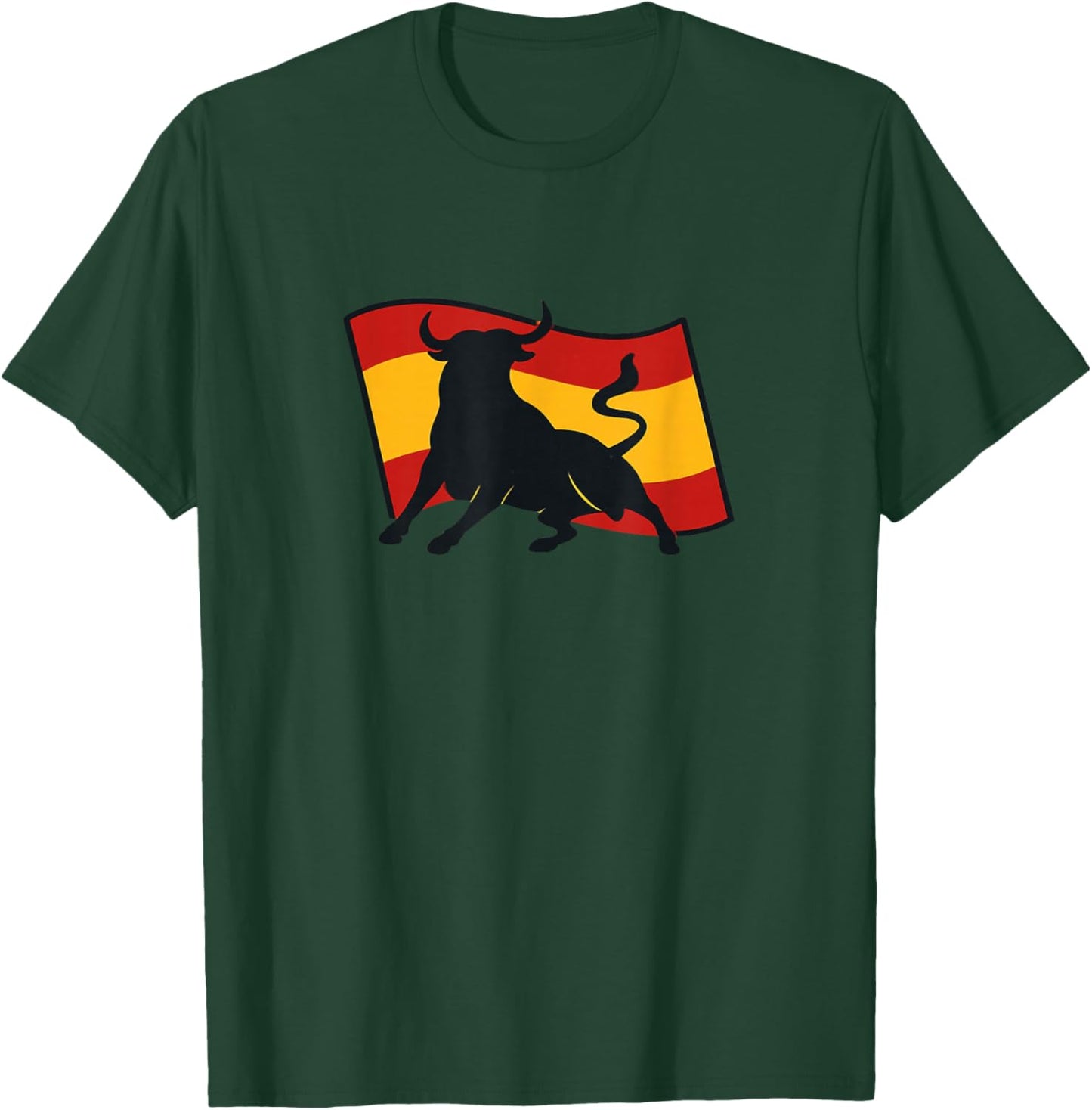 Spanish Bull with Spain Flag T-Shirt - T-Shirt | Forest