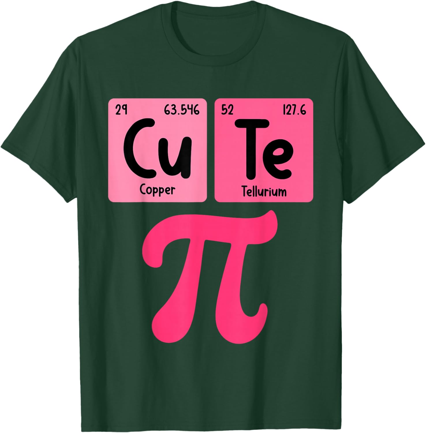 Cutie Pi Day Pink Math Periodic Table Nerd Girl Kid Teacher T-Shirt - T-Shirt | Forest