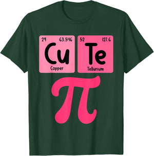 Cutie Pi Day Pink Math Periodic Table Nerd Girl Kid Teacher T-Shirt - T-Shirt | Forest