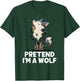 Easy Pretend I'm A Wolf Costume Halloween Funny Boys Kids T-Shirt - T-Shirt | Forest