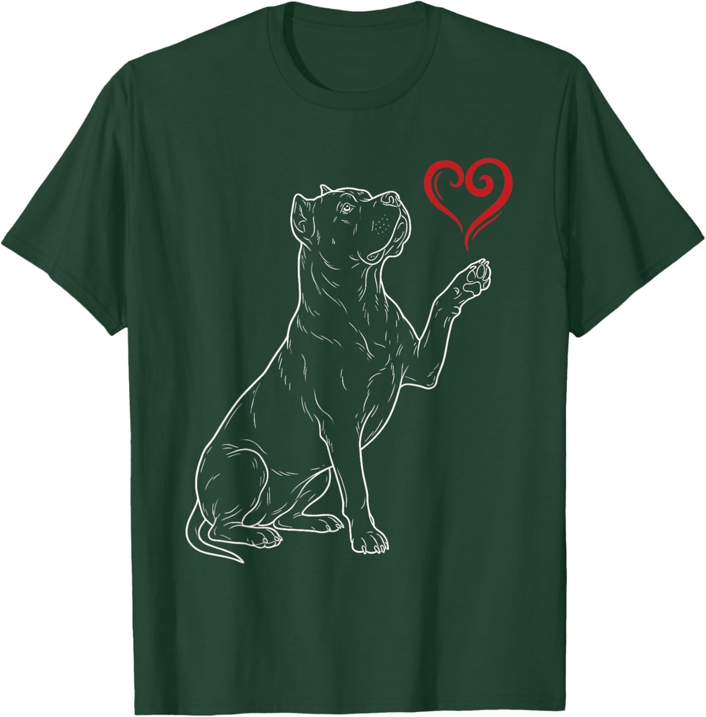Cane Corso Lover Dog Art Holding Heart Valentines T-Shirt - T-Shirt | Forest