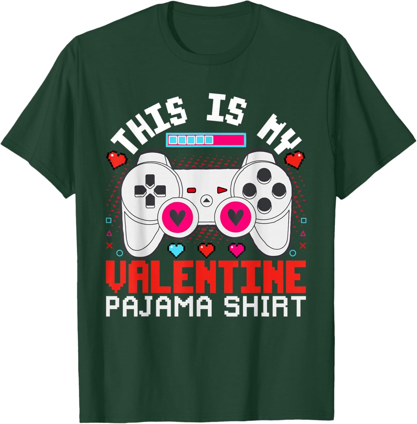 This is My Valentine Pajama Video Games Valentine Boy T-Shirt - T-Shirt | Forest