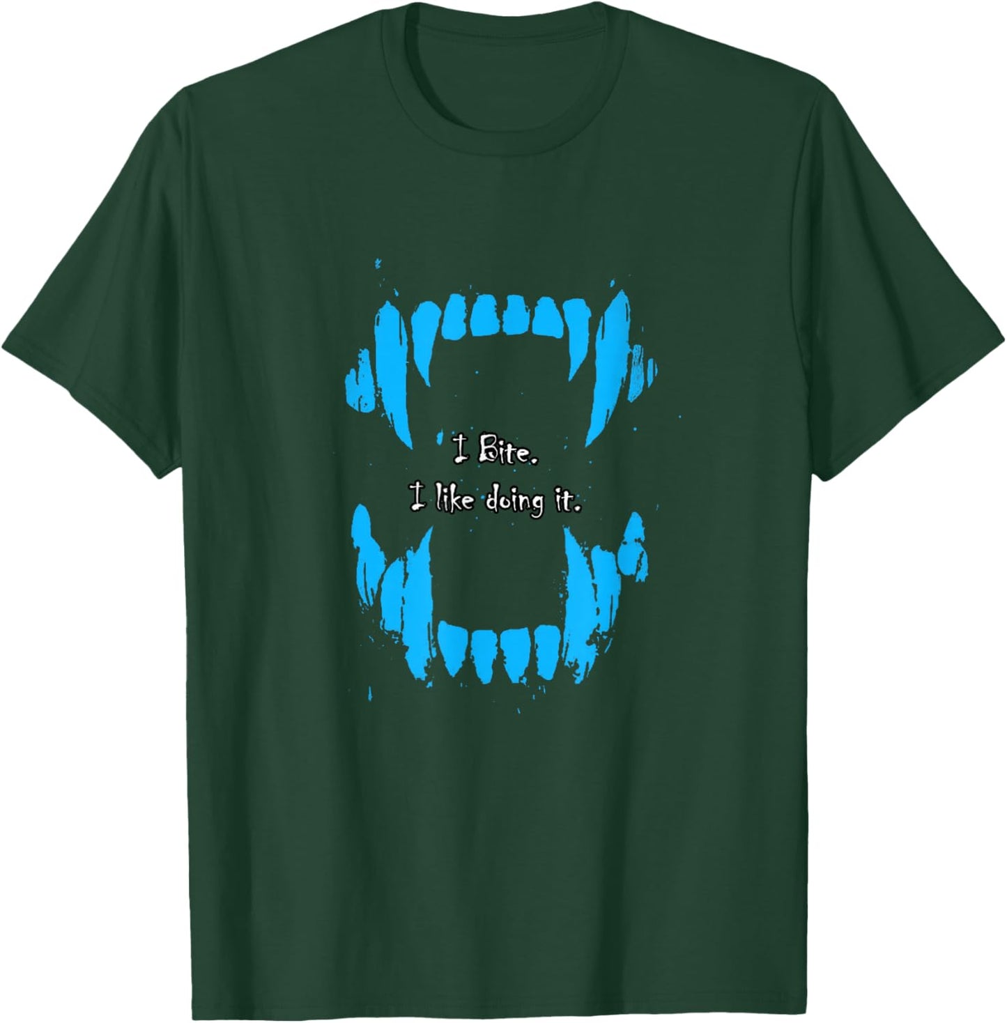 Blue Color I Bite, I Like Doing It Blue Graphic T-Shirt - T-Shirt | Forest