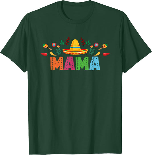 Mama Mexican Fiesta Bday Party Theme Matching Family T-Shirt - T-Shirt | Forest