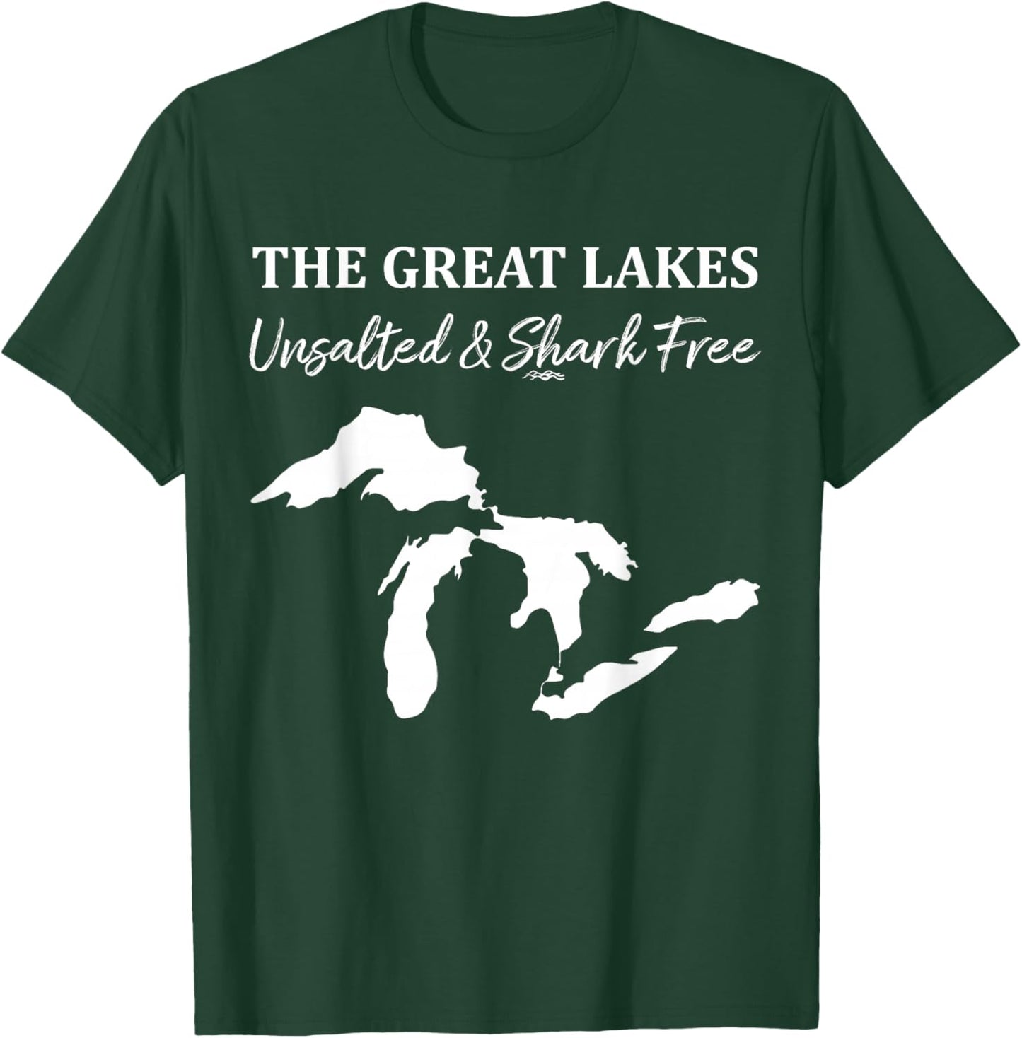 The Great Lakes Unsalted & Shark Free Michigan Superior Map T-Shirt - T-Shirt | Forest