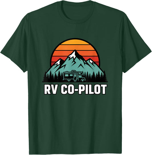 Rv Co Pilot Mountain Travel Sunset Camper Motorhome Roadtrip T-Shirt - T-Shirt | Forest