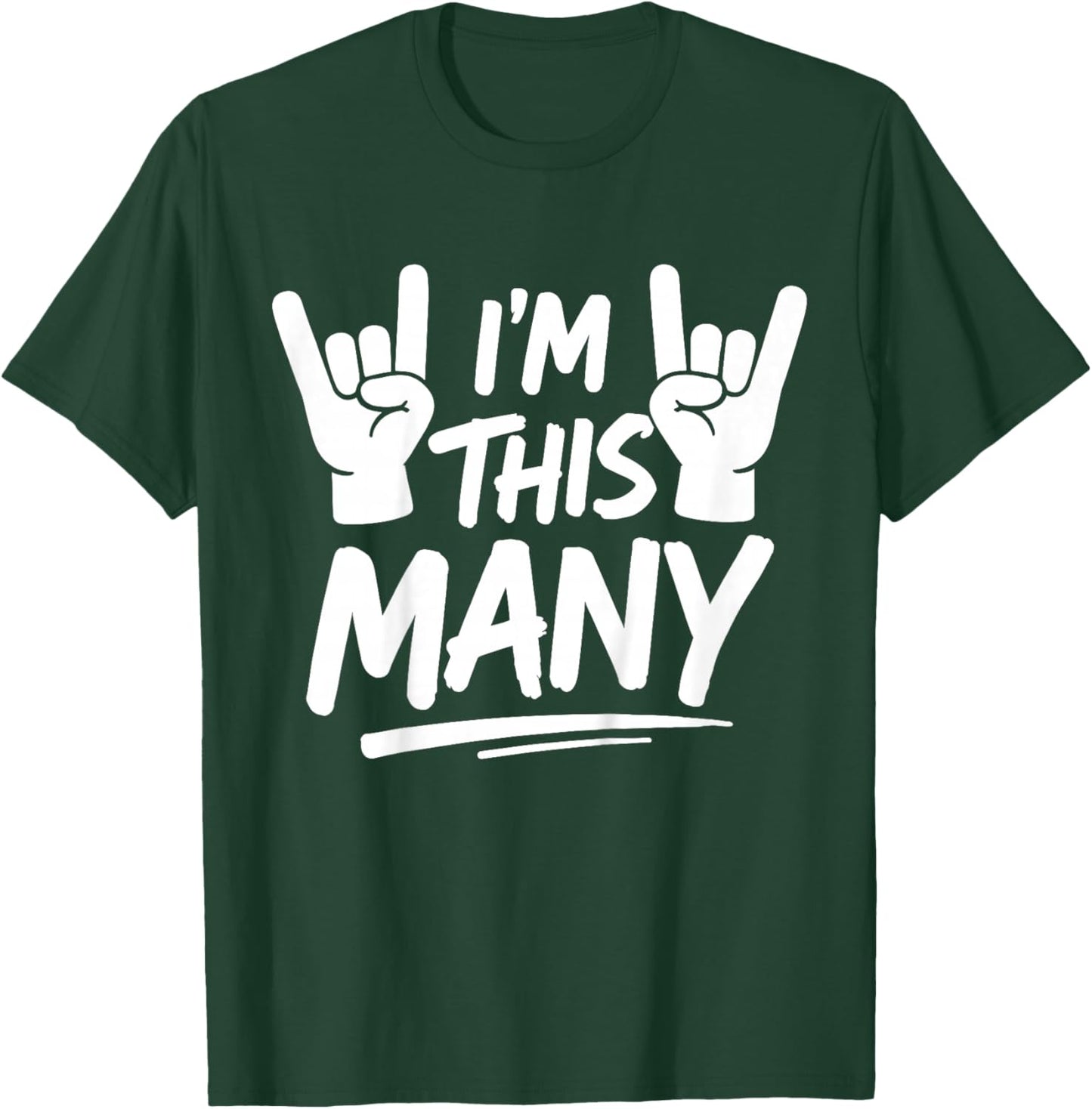 Kids I'm This Many Rock Hand Kids 4th Birthday Party 4 Years Old T-Shirt - T-Shirt | Forest