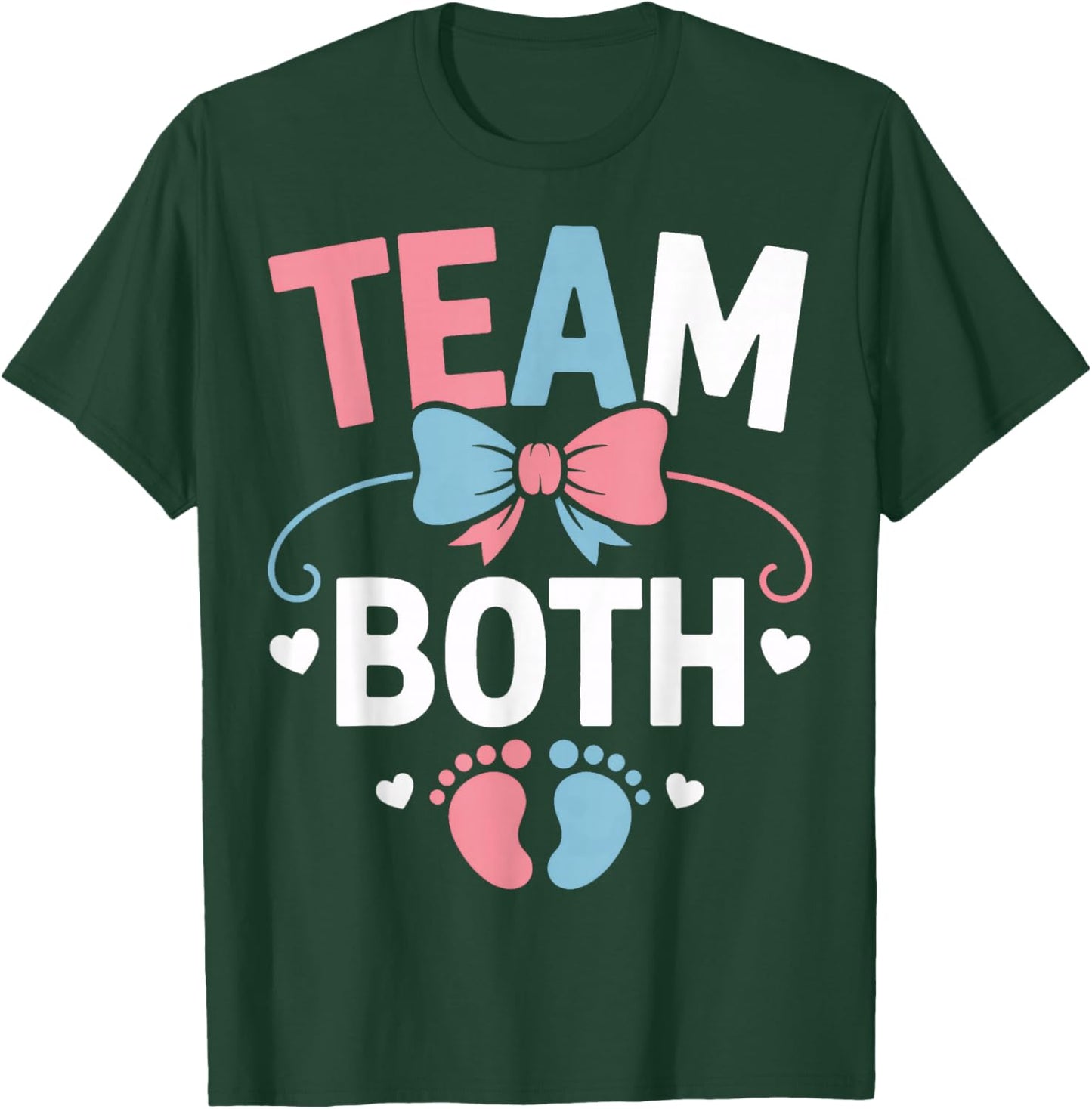 Gender Reveal Team Both Fun Family Pregnancy Reveal Party T-Shirt - T-Shirt | Forest