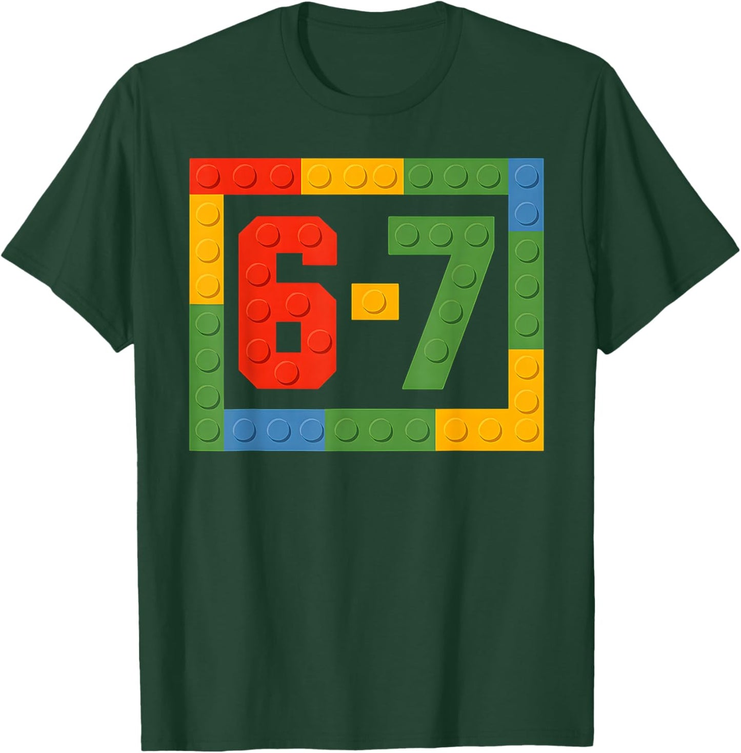 67 Building Blocks for Kids Boys Six Seven Funny 6-7 Meme T-Shirt - T-Shirt | Forest