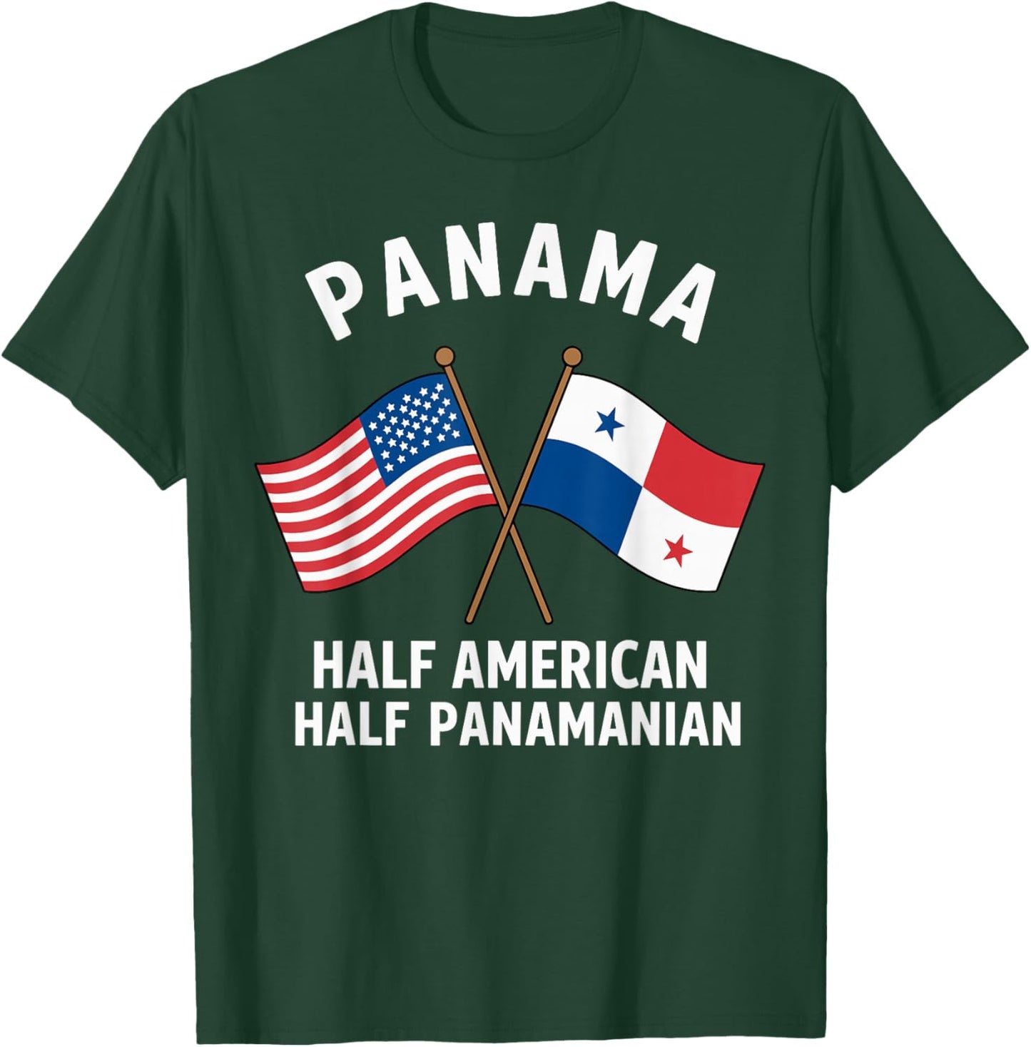 Half American Half Panamanian American Panama Heritage T-Shirt - T-Shirt | Forest