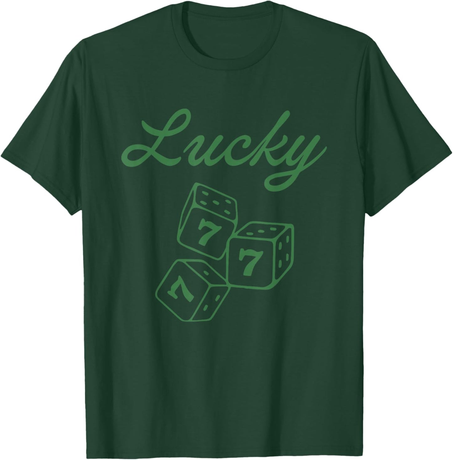 Lucky Dice Seven Minimal Illustration T-Shirt - T-Shirt | Forest