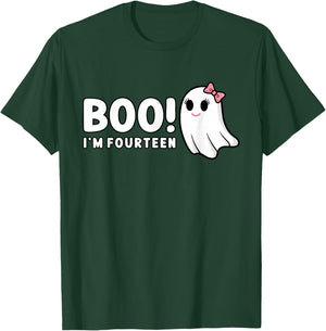 Boo Im Fourteen Cute 14 Year Old Girl Ghost Halloween B Day T-Shirt - T-Shirt | Forest