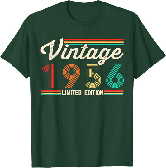 70th Birthday Vintage 1956 Retro 70 Year Old T-Shirt - T-Shirt | Forest
