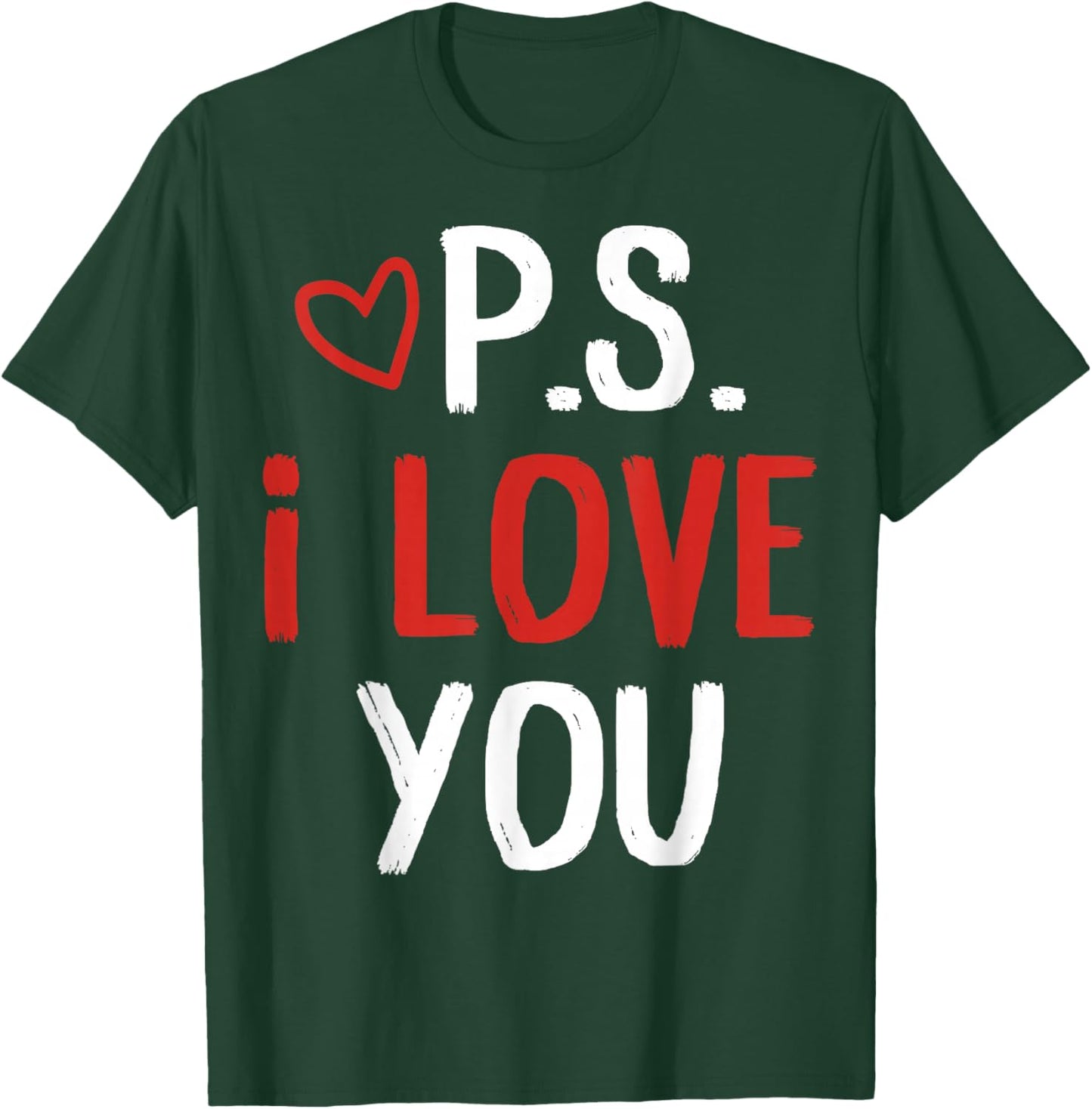 PS I Love You Day Valentine's Day Purple Heart Women Men Kid T-Shirt - T-Shirt | Forest